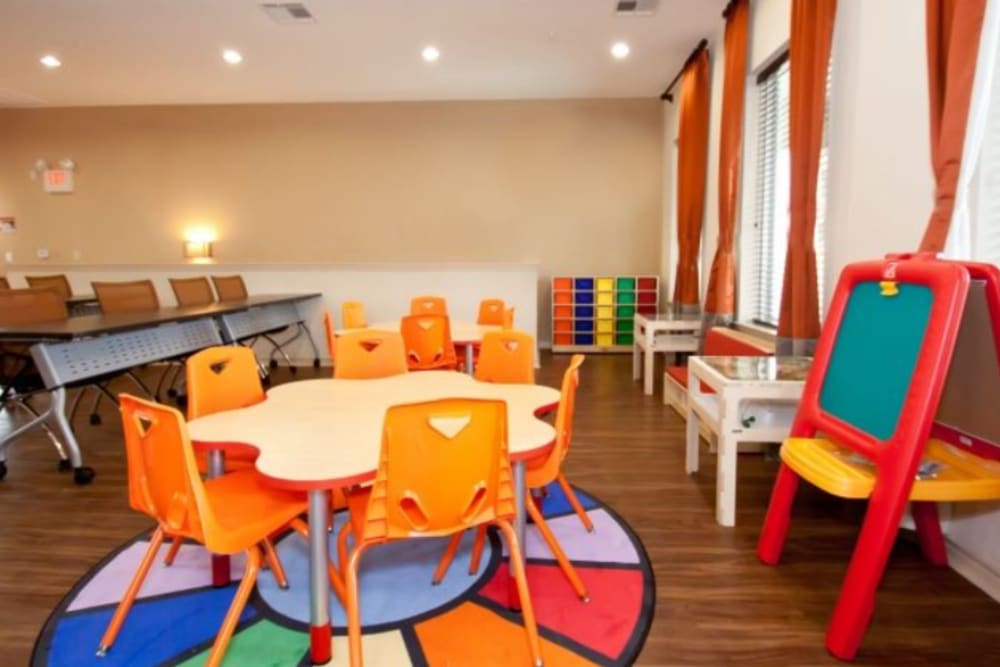 Indoor activity area for kids at North Court Villas in Frisco, Texas